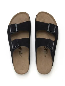 Leren slippers zwart