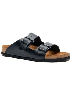 Leren slippers zwart