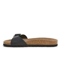 Leren slippers zwart