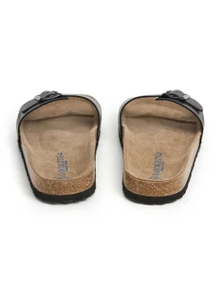 Leren slippers zwart