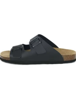 Leren slippers zwart
