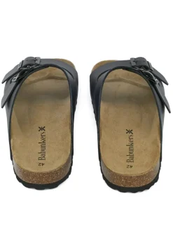 Leren slippers zwart