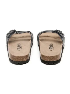 Leren slippers zwart
