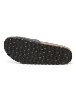 Leren slippers zwart