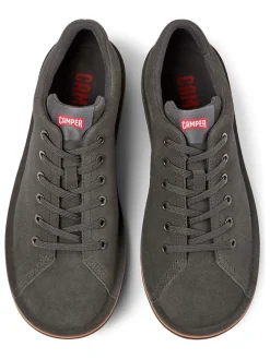 Leren sneakers antraciet