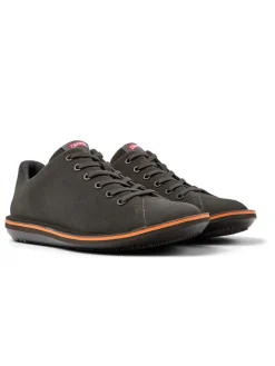 Leren sneakers antraciet