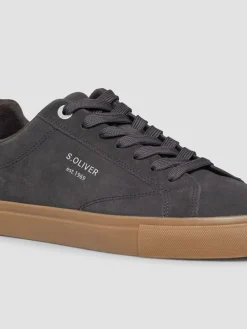 Leren sneakers antraciet