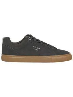 Leren sneakers antraciet