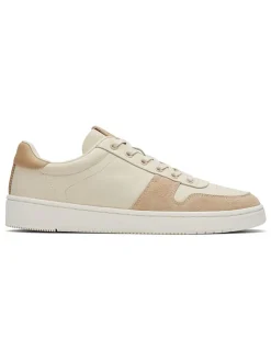 Leren sneakers beige