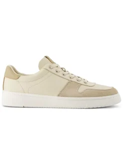 Leren sneakers beige