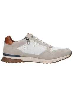 Leren sneakers beige/wit/lichtbruin