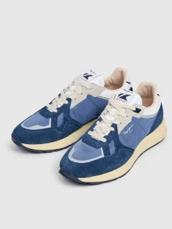 Leren sneakers blauw