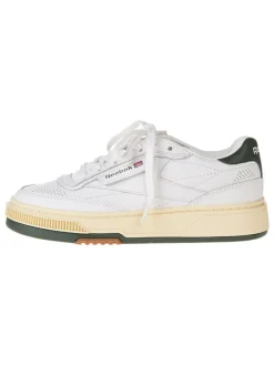 Leren sneakers "Club C Vintage" wit/kaki