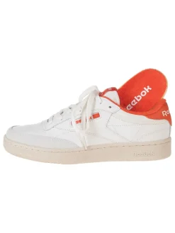 Leren sneakers "Club C" wit/oranje