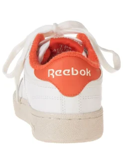 Leren sneakers "Club C" wit/oranje