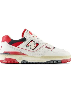 Leren sneakers "550" crème/rood