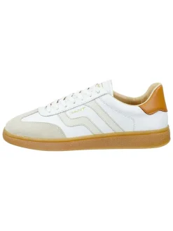 Leren sneakers "Cuzmo" wit/crème/lichtbruin
