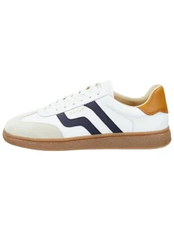 Leren sneakers "Cuzmo" wit/donkerblauw/lichtbruin