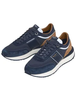 Leren sneakers donkerblauw