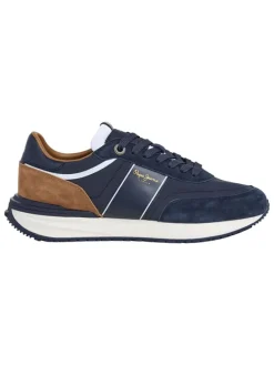 Leren sneakers donkerblauw