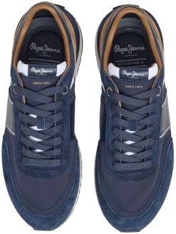 Leren sneakers donkerblauw