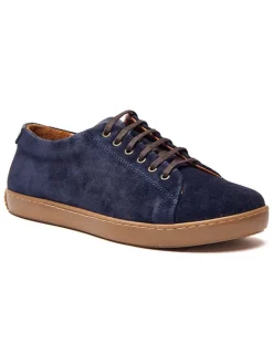 Leren sneakers donkerblauw