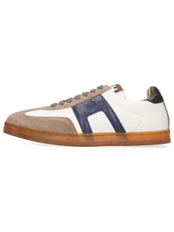 Leren sneakers "Jaxson 3" beige/wit/donkerblauw