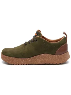Leren sneakers kaki