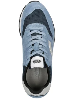 Leren sneakers lichtblauw/grijs