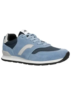 Leren sneakers lichtblauw/grijs