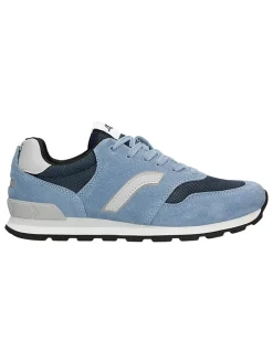 Leren sneakers lichtblauw/grijs