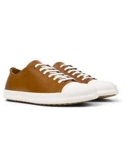 Leren sneakers lichtbruin