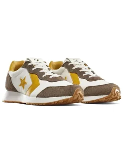 Leren sneakers "Omega" bruin/geel/wit