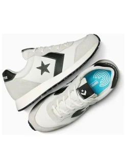Leren sneakers "Omega" wit/beige/zwart