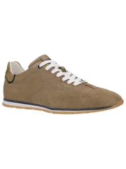 Leren sneakers taupe