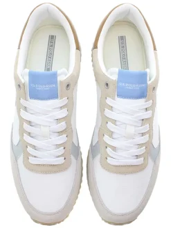 Leren sneakers wit/beige