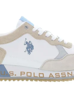 Leren sneakers wit/beige