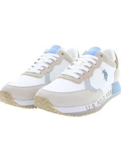 Leren sneakers wit/beige