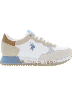 Leren sneakers wit/beige