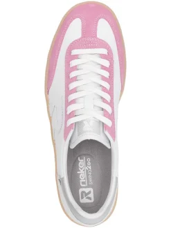 Leren sneakers wit/lichtroze
