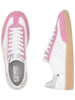 Leren sneakers wit/lichtroze