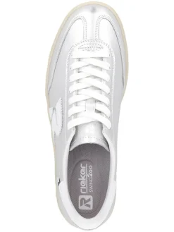 Leren sneakers zilverkleurig