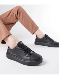Leren sneakers zwart
