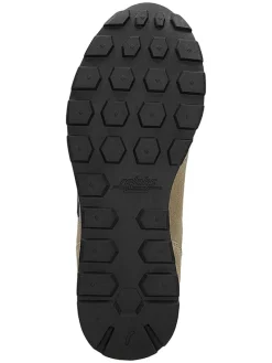 Leren sneakers zwart/beige