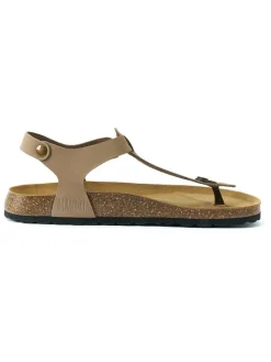 Leren teensandalen "Leon" lichtbruin