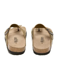 Leren teenslippers bruin