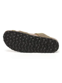 Leren teenslippers bruin