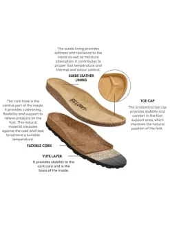Leren teenslippers bruin