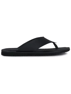 Leren teenslippers "Erice" zwart