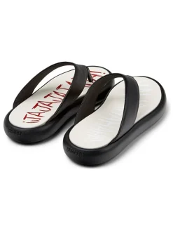 Leren teenslippers "Pelotas Flota" zwart